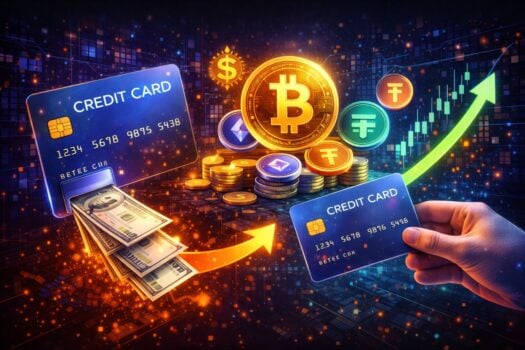 процесс покупки криптовалюты с помощью банковской карты